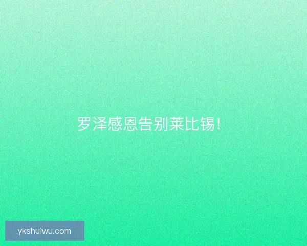 罗泽感恩告别莱比锡！